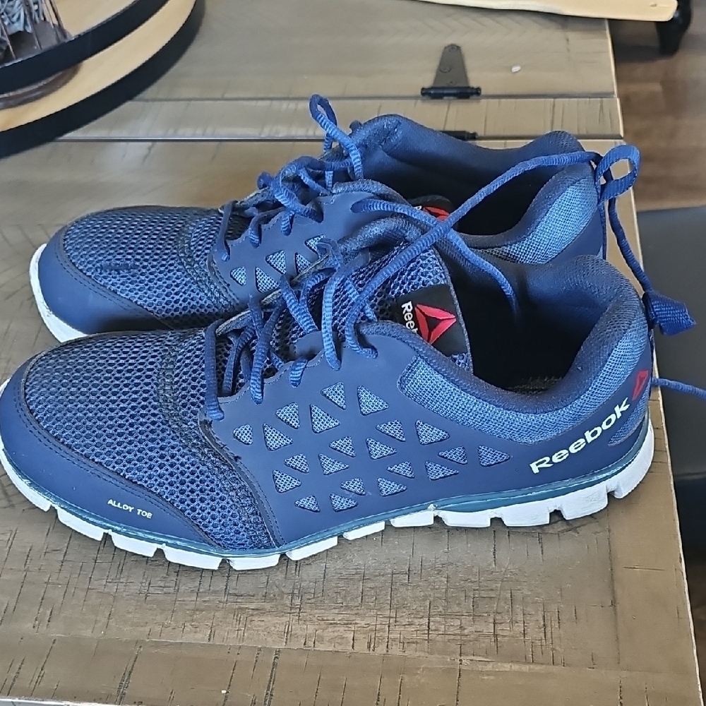 Reebok Navy Blue Mesh Alloy/Steel Toe Work Shoe/Sneaker